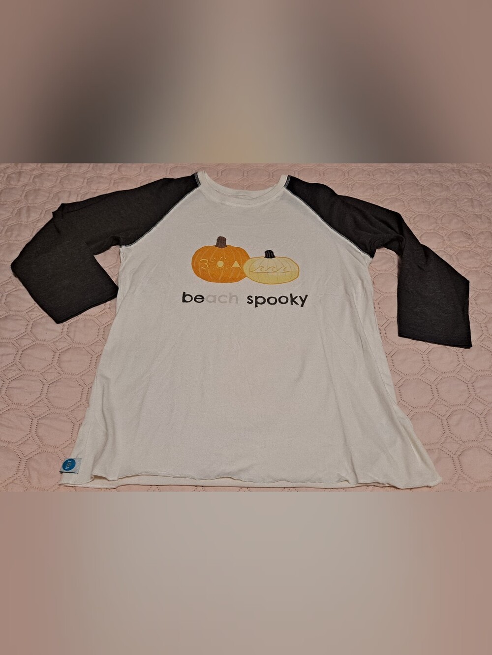 30A Beach Spooky Pumpkin 3/4 Sleeve Jersey Tee Size M